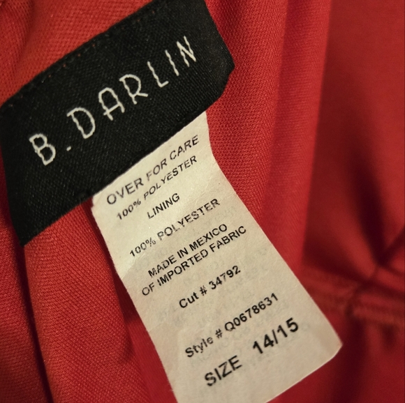 B. Darlin red strapless dress rhinestones size 14/15 (loose rhinestones) - Picture 6 of 8